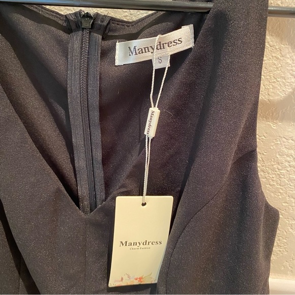 𝅺Body con Sleeveless Deep V Neck Dress Wrap Ruched Cocktail Party Dress - Picture 10 of 10